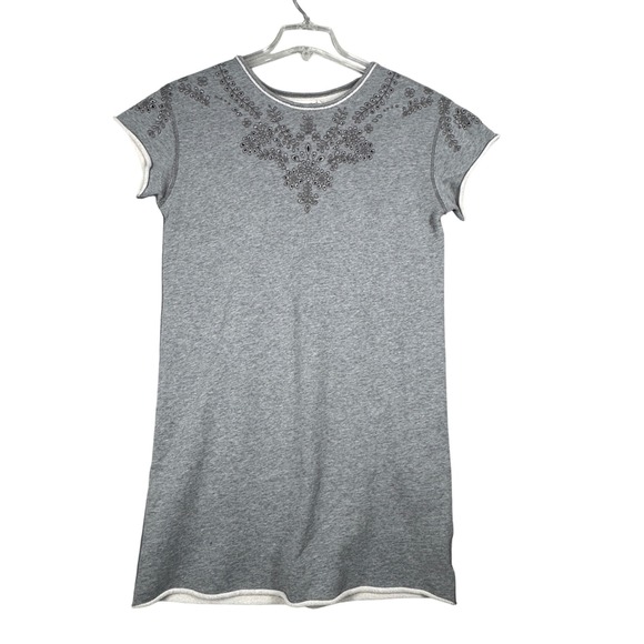 Rag &‎ Bone Dress Gray French Terry Embellished Eyelet Neutral Minimalist Small - Picture 1 of 9